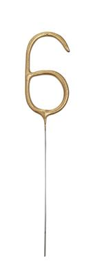 Unique Party Candle Sparkler Number 6 Gold 7