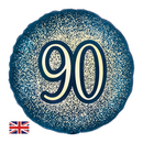 Oaktree Age 90 Navy & Gold 18" Foil Balloon