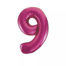 Unique Foil Balloon Pink Glitz 34" Number 9