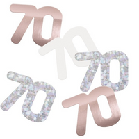 Rose Gold Glitz 70th Birthday Foil Confetti 14g
