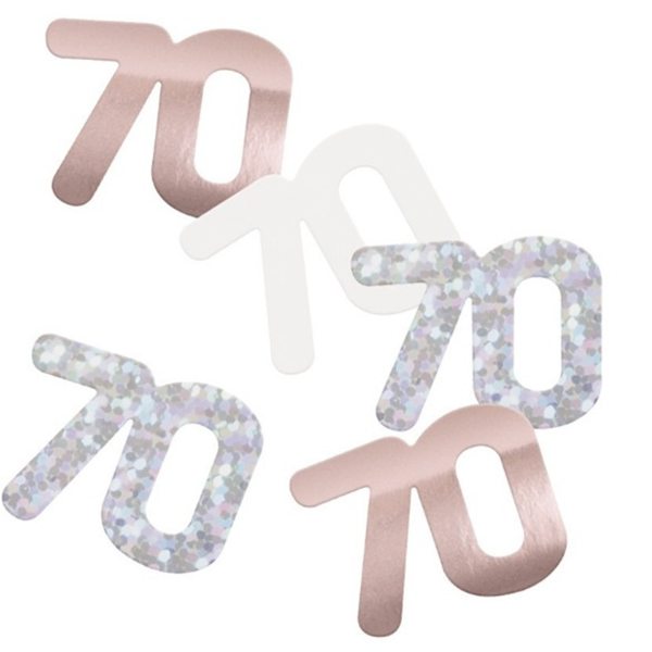 Rose Gold Glitz 70th Birthday Foil Confetti 14g
