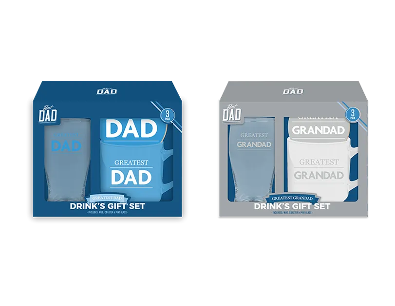 Gem Imports 2 Pack Drink Gift Set Dad & Grandad