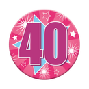 Set of six small birthday badges with "40" age design by Tiger Feet, perfect for celebrating a 40th birthday.