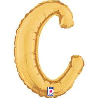 Grabo Foil Balloon Gold Script 14" Letter C