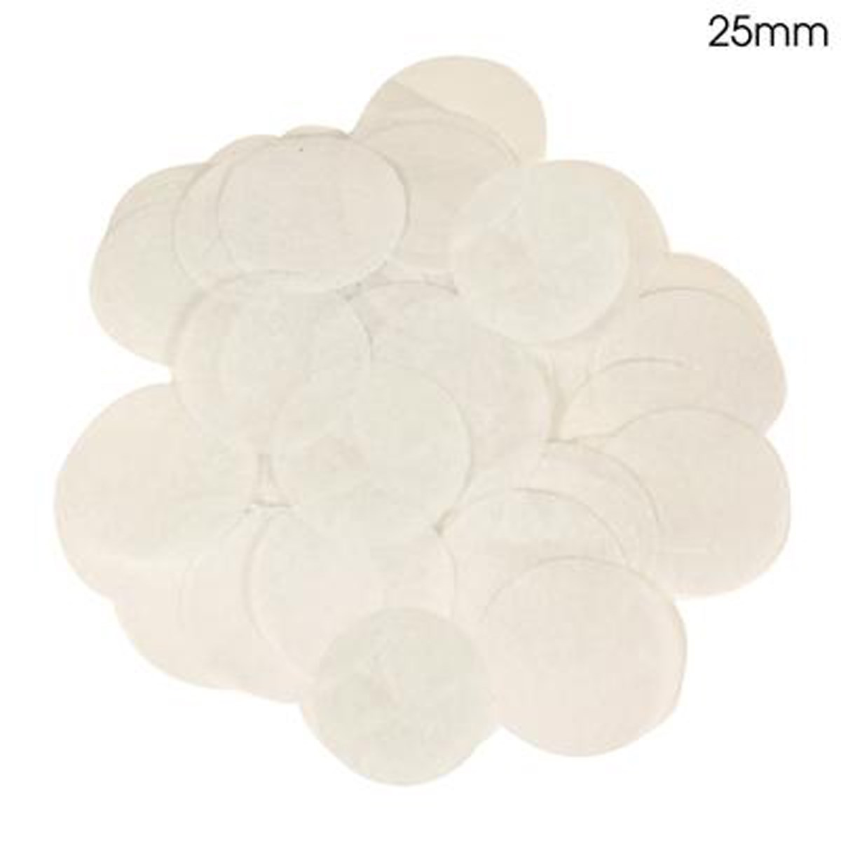 White Tissue Confetti 25mm Round 14g