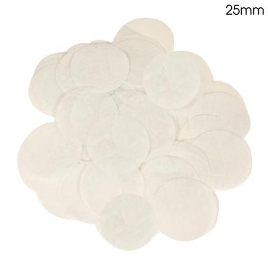 White Tissue Confetti 25mm Round 14g