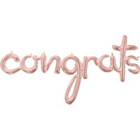 Rose Gold Congrats Script 56" Foil Balloon