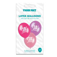 Tiger Feet Age 18 Birthday 10" For Her 6x8pk