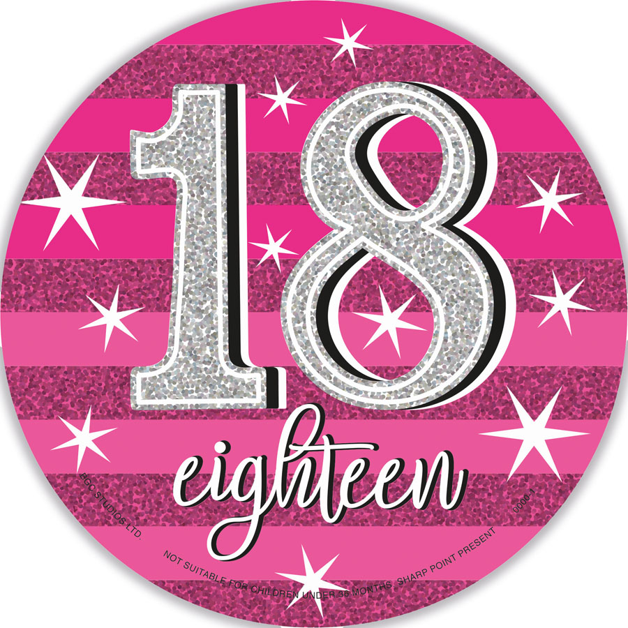 Big Badges Age 18 Female 6pk