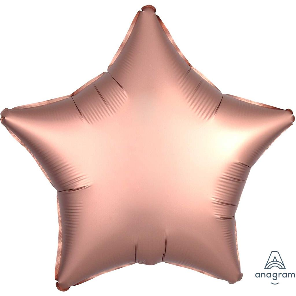 Anagram Satin Luxe Rose Copper 18" Star Foil