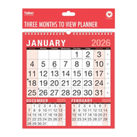 Calendar 3MTV Red & Black 2027 12pk