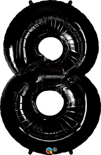 Qualatex Foil Balloon Black 34" Number 8