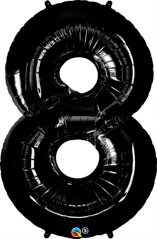 Qualatex Foil Balloon Black 34" Number 8
