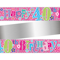 Simon Elvin Banner Age 40 Pink 9ft