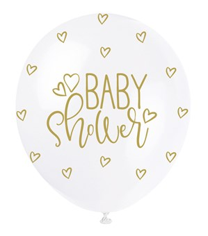 Unique Baby Shower Pearl 12" Latex Balloons 5pk