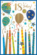 Simon Elvin C50 birthday cards set featuring six 18th birthday greeting cards with colorful designs and festive messages.