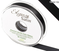 Eleganza Satin Ribbon Black 15mm x 20m