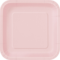 Unique 14 Pack Plates Lovely Pink Square 9