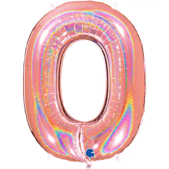 Grabo Foil Glitter Holo Rose Gold 40" Numbers 0 - 9