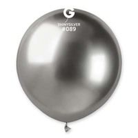 Gemar 25 Latex Balloons 19" Shiny Silver