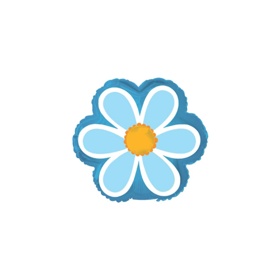 CTI Foil Balloon Daisy Blue & White 9"