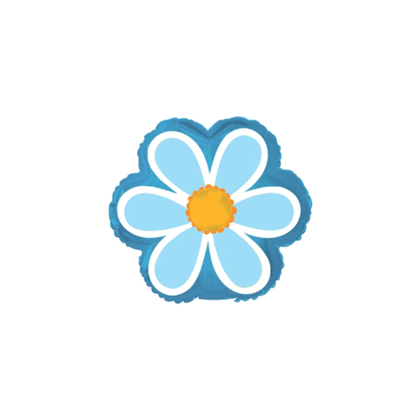 CTI Foil Balloon Daisy Blue & White 9"