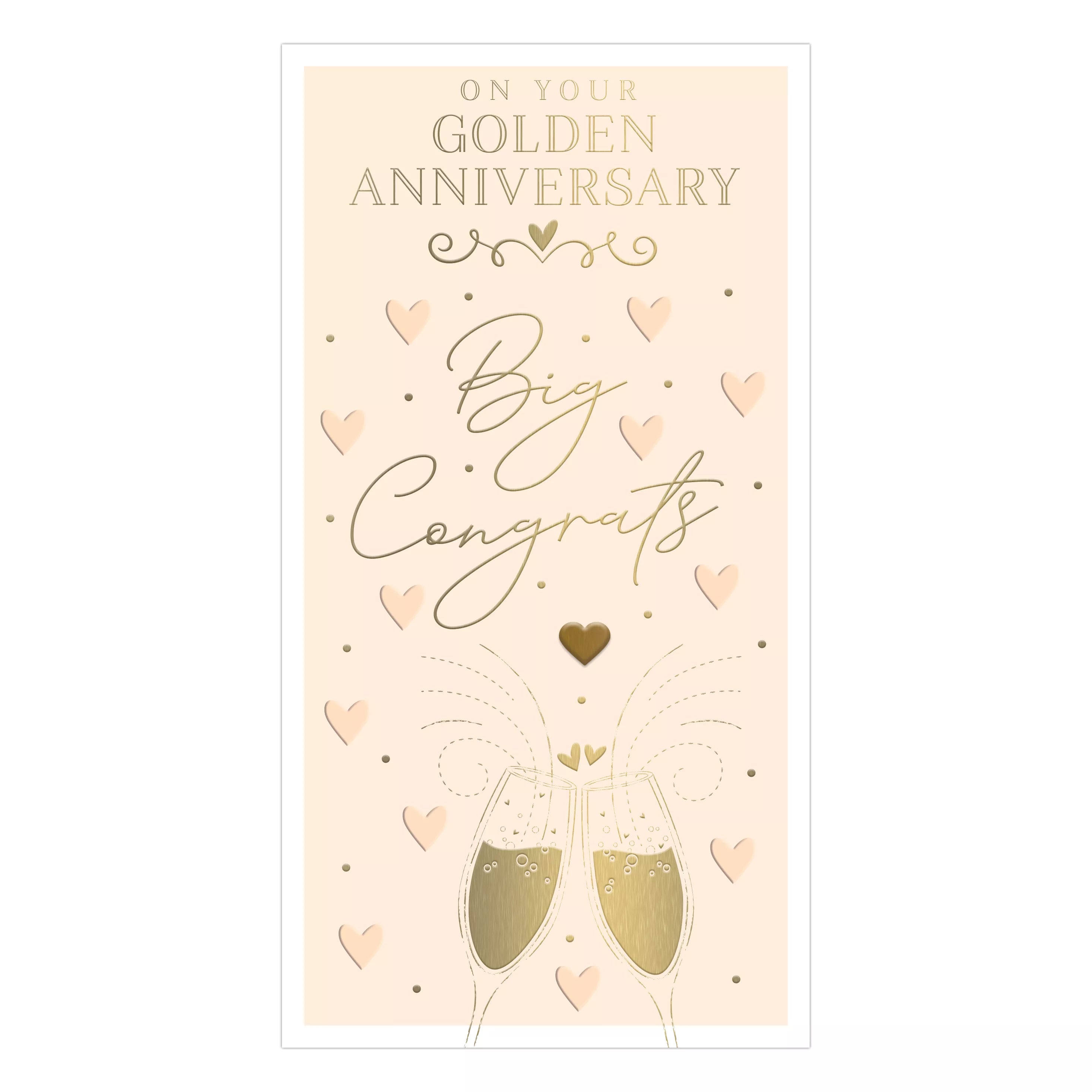 Prelude 6-pack C55 Your Golden Anniversary greeting cards featuring elegant gold-themed designs and premium card stock.