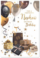 Simon Elvin C50 birthday cards for nephew, set of six, featuring colorful designs and cheerful birthday message cards.