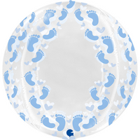 Grabo Blue Footprint 19" Globe Balloon (No Valve)