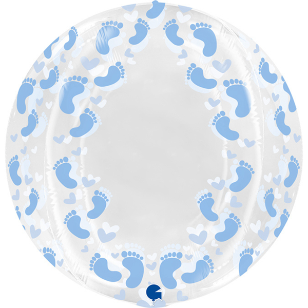 Grabo Blue Footprint 19" Globe Balloon (No Valve)