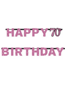 Amscan Letter Banner Age 70 Pink Celebration 2.13m