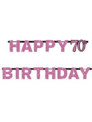 Amscan Letter Banner Age 70 Pink Celebration 2.13m