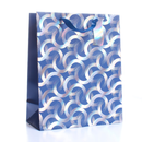 Gift Bag Blue/Silver Pattern Large 6pk