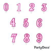 PartyDeco Party Candle Number 5 Pink 7cm