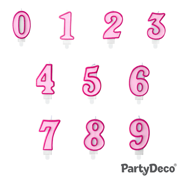 PartyDeco Party Candle Number 5 Pink 7cm