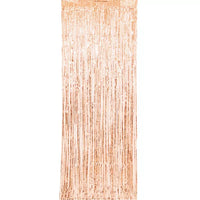 Rose gold fringe door curtain for party decorations, 1x2 meters, by Unique, hanging as a stylish entrance decoration