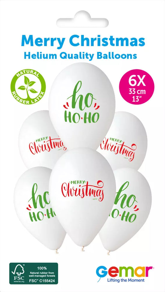 Gemar Ho Ho Ho Xmas 13" Latex Balloons 6pk
