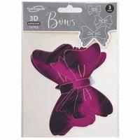 Fuchsia 3D adhesive bows for balloons, Oaktree 12-pack, colorful decorative balloon accessories with easy-to-apply design