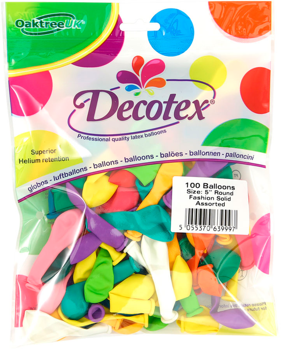 Decotex Pro Fashion Assorted 5" Latex 100pk