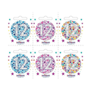 Small 12th Birthday Badges 6pk