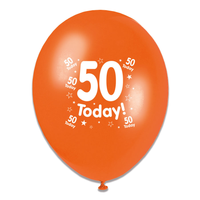 Tiger Feet Age 50 Birthday 10" Balloons 6x8pk
