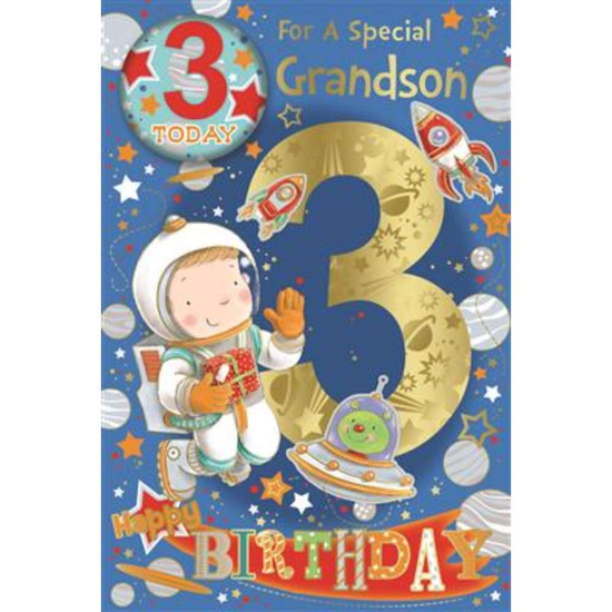 Xpress Yourself C75 Birthday Age 3 Grandson 6pk
