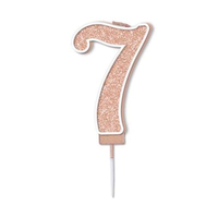 Oaktree Party Candle Number 7 Rose Gold 7.5cm