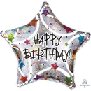 Anagram Foil Balloon 18" Round Birthday Stars