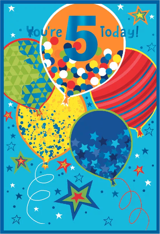 Simon Elvin C50 Birthday Age 5 6pk