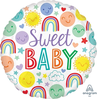 Anagram Sweet Baby Icons 18" Round Foil Balloon
