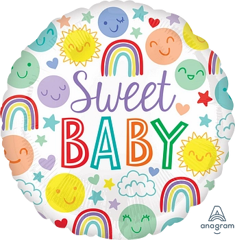 Anagram Sweet Baby Icons 18" Round Foil Balloon