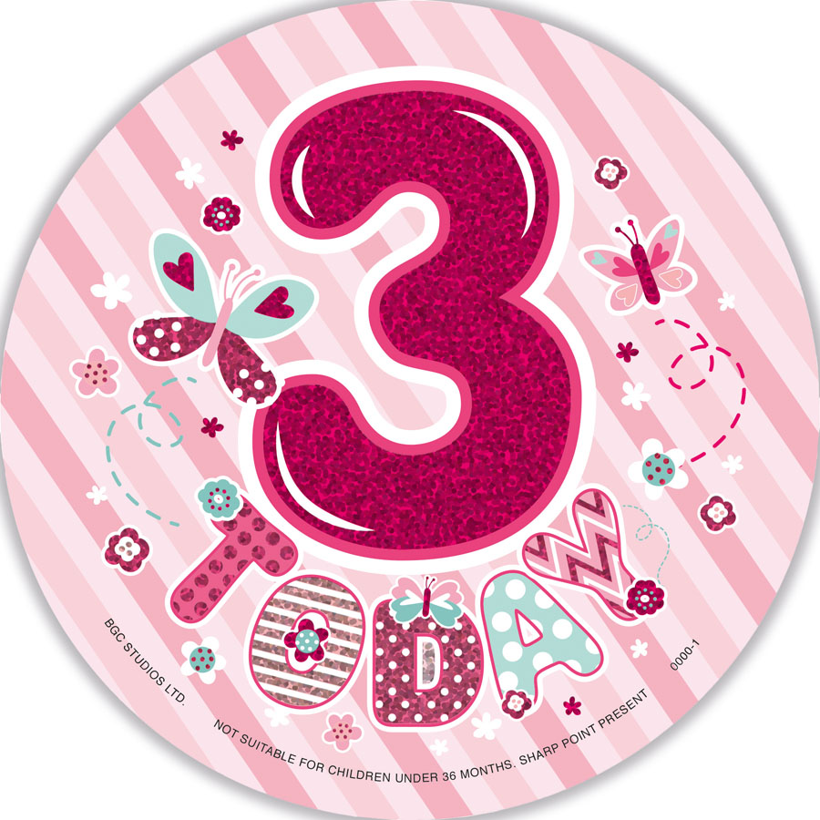 Big Badges Age 3 Female 6pk