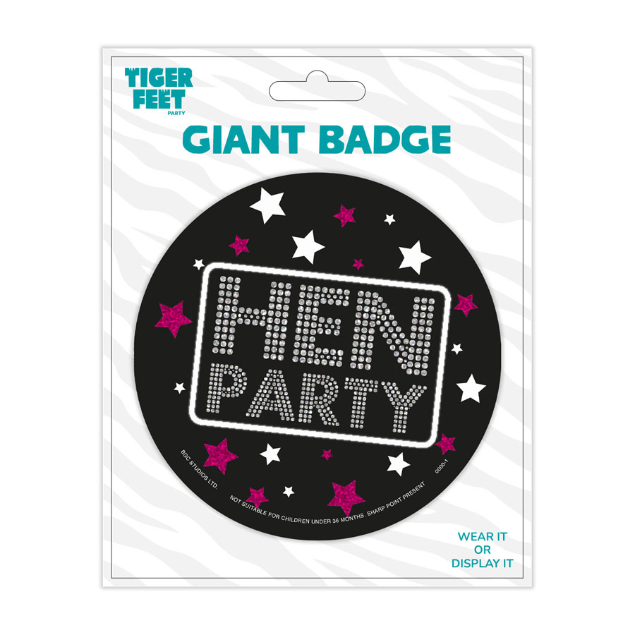 6pk Big Badges Hen Party