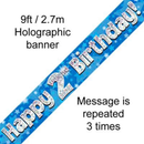 Oaktree Banner Age 2 Blue Holographic 9ft